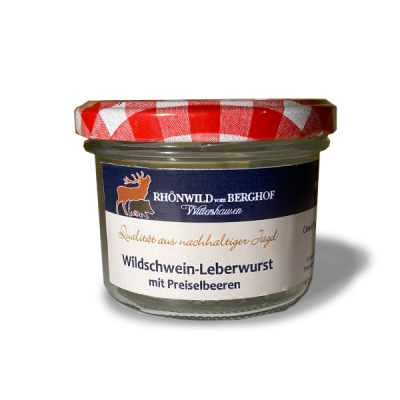 Wildschwein-Leberwurst mit Preiselbeeren im Glas 200g
